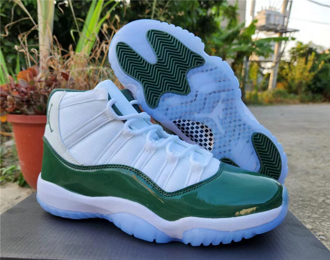 Men's Running weapon Air Jordan 11 White/Green Shoes 071 Men's Running weapon Air Jordan 11 White/Green Shoes 071